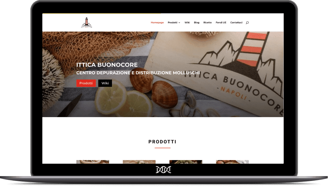 Il nuovo sito di Ittica Buonocore SAS Pc con visualizzazione del sito web itticabuonocore.com